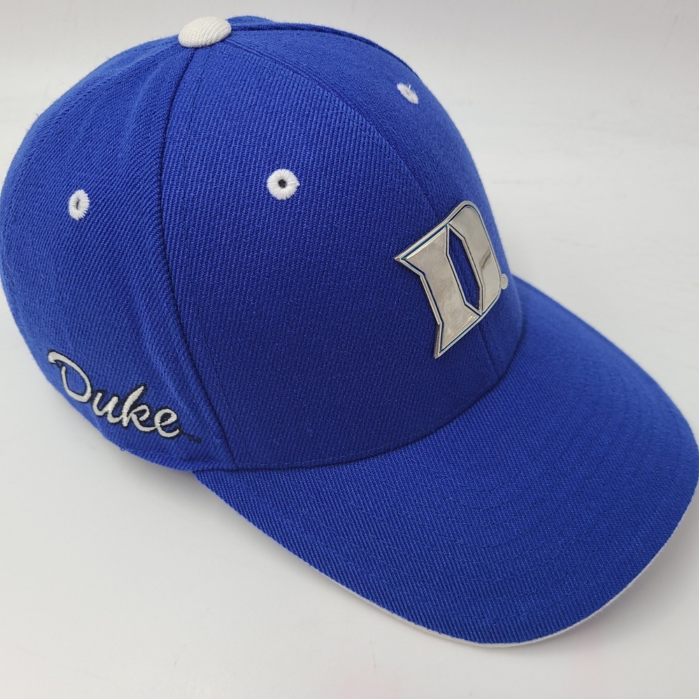 Vintage Duke Blue Devils Hat Adjustable Colosseum Blue White NCAA Chrome Logo